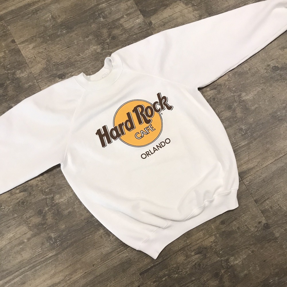 Vintage‎ Hard Rock Cafe Orlando Crewneck Sweatshirt White NO SIZE TAG